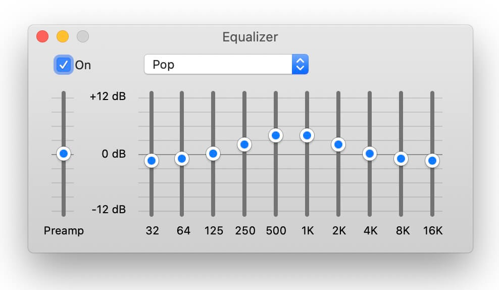 Change the settings on the equalizer