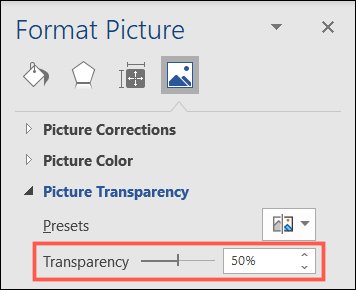 Add Transparency to an Image in Word
